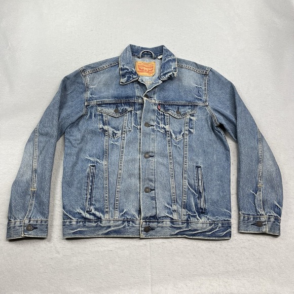 Levi's Other - Levis Trucker Jacket Mens Large Blue Denim Type 3 Faded